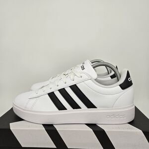 adidas Grand Court Cloudfoam Lifestyle Court Comfort White Black Shoes Size 8